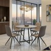 Dining room set 5pcs Rubes - Bianca Megapap concrete grey color - beige Ø100x78cm.