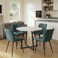 Dining room set 5pcs Rubes - Chiara Megapap white color - green Ø100x78cm.