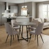 Dining room set 5pcs Rubes - Christy Megapap concrete grey color - beige Ø100x78cm.