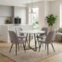 Dining room set 5pcs Rubes - Christy Megapap white color - beige Ø100x78cm.