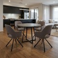 Dining room set 5pcs Rubes - Gabriel Megapap concrete gret color - beige Ø100x78cm.
