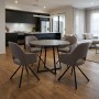 Dining room set 5pcs Rubes - Gabriel Megapap concrete gret color - beige Ø100x78cm.