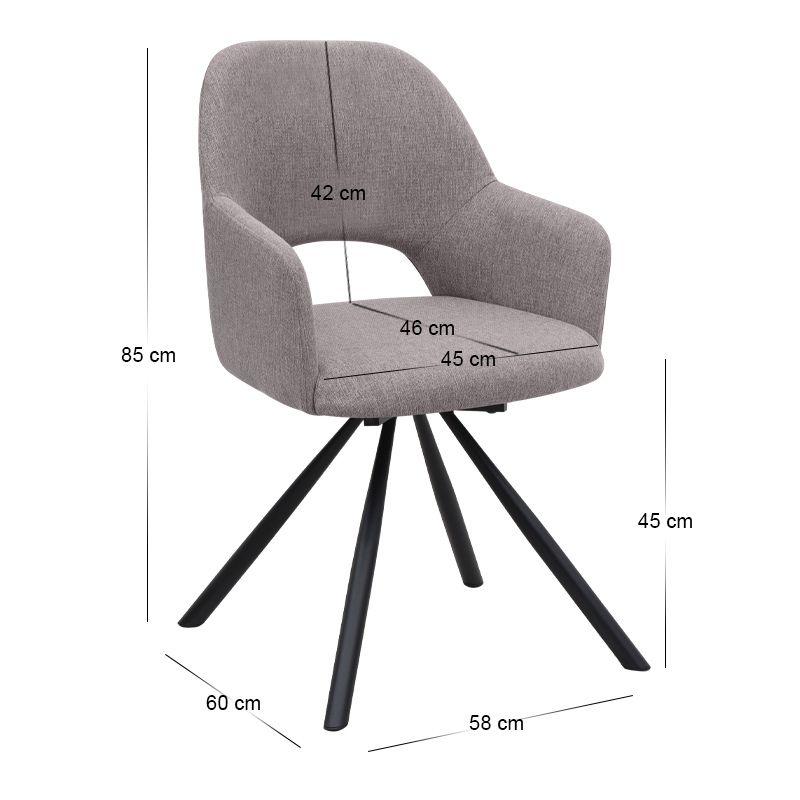 Dining room set 5pcs Rubes - Gabriel Megapap concrete gret color - beige Ø100x78cm.