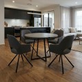 Dining room set 5pcs Rubes - Gabriel Megapap concrete gret color - grey Ø100x78cm.