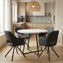 Dining room set 5pcs Rubes - Gabriel Megapap white color - grey Ø100x78cm.