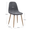 Dining room set 5pcs Rubes - Iris Megapap oak color - grey Ø100x78cm.