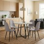 Dining room set 5pcs Rubes - Iris Megapap white color - beige Ø100x78cm.
