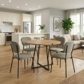 Dining room set 5pcs Rubes - Kevin Megapap oak color - olive Ø100x78cm.
