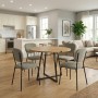 Dining room set 5pcs Rubes - Kevin Megapap oak color - olive Ø100x78cm.