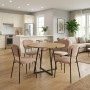 Dining room set 5pcs Rubes - Kevin Megapap oak color - mocha Ø100x78cm.