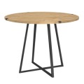 Dining room set 5pcs Rubes - Kevin Megapap oak color - mustard Ø100x78cm.