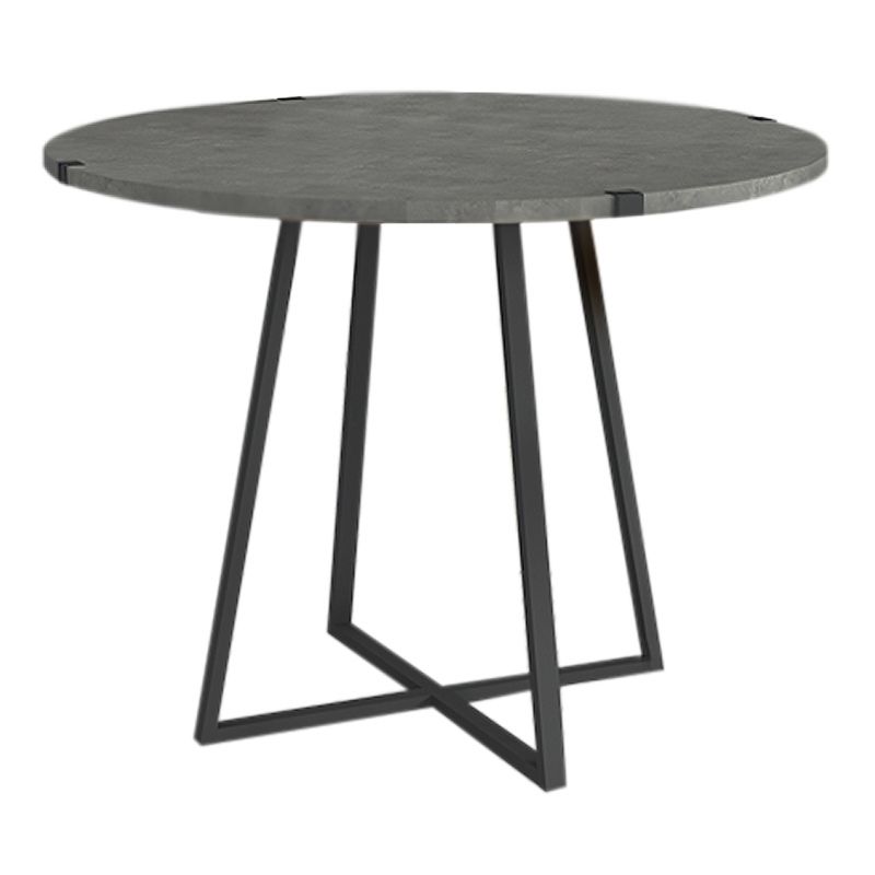 Dining room set 5pcs Rubes - Kevin Megapap concrete grey color - mocha Ø100x78cm.