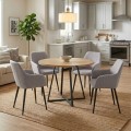 Dining room set 5pcs Rubes - Monica Megapap oak color - beige Ø100x78cm.