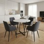 Dining room set 5pcs Rubes - Monica Megapap white color - grey Ø100x78cm.
