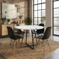 Dining room set 5pcs Rubes - Nova Megapap white color - black Ø100x78cm.
