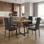Dining room set 5pcs Rubes - Rosa Megapap oak color - grey Ø100x78cm.