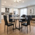 Dining room set 5pcs Rubes - Rosa Megapap grey color - black Ø100x78cm.