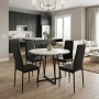Dining room set 5pcs Rubes - Rosa Megapap white color - black Ø100x78cm.