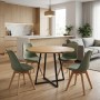 Dining room set 5pcs Rubes - Viva Megapap oak color - green Ø100x78cm.