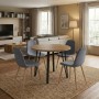 Dining room set 5pcs Xana - Iris Megapap sepet oak color - grey Ø90x77.5cm.