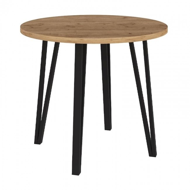 Σετ τραπεζαρία 5τμχ Xana - Viva Megapap χρώμα sepet oak - cappuccino Ø90x77,5εκ.