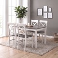 DAILY Set K/D (Table 118x74+4 Chairs) White/Dark Oak