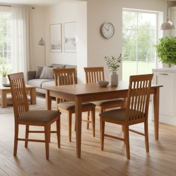 Dining set Adare-Francis Megapap 5 pcs solid wood - MDF extendable table 140/180x78x77cm.