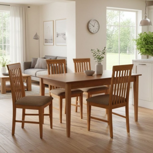 Dining set Adare-Francis Megapap 5 pcs solid wood - MDF extendable table 140/180x78x77cm.