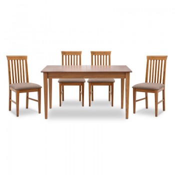 Dining set Adare-Francis Megapap 5 pcs solid wood - MDF extendable table 140/180x78x77cm.