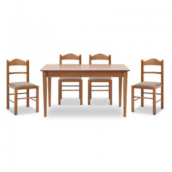 Dining set Adare-Virginia Megapap 5 pcs solid wood - MDF extendable table 140/180x78x77cm.