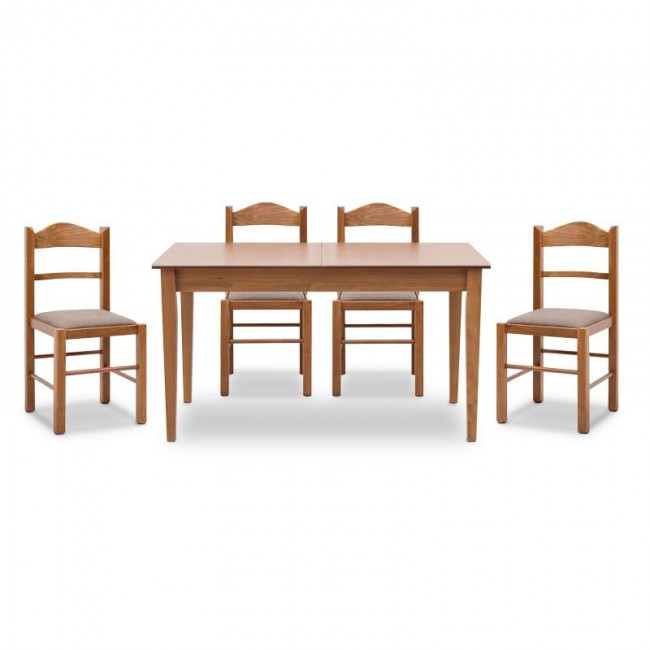 Dining set Adare-Virginia Megapap 5 pcs solid wood - MDF extendable table 140/180x78x77cm.