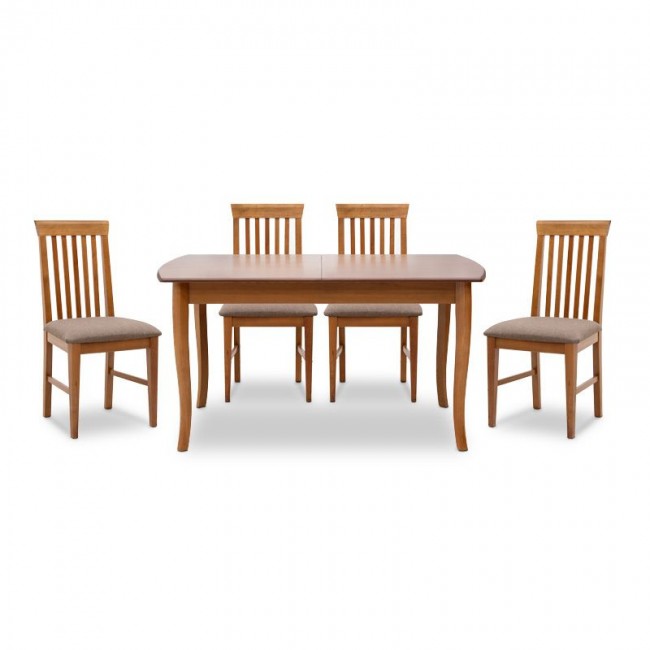 Dining set Belfast Megapap 5 pcs solid wood - MDF extendable table 150/200x89x78cm.