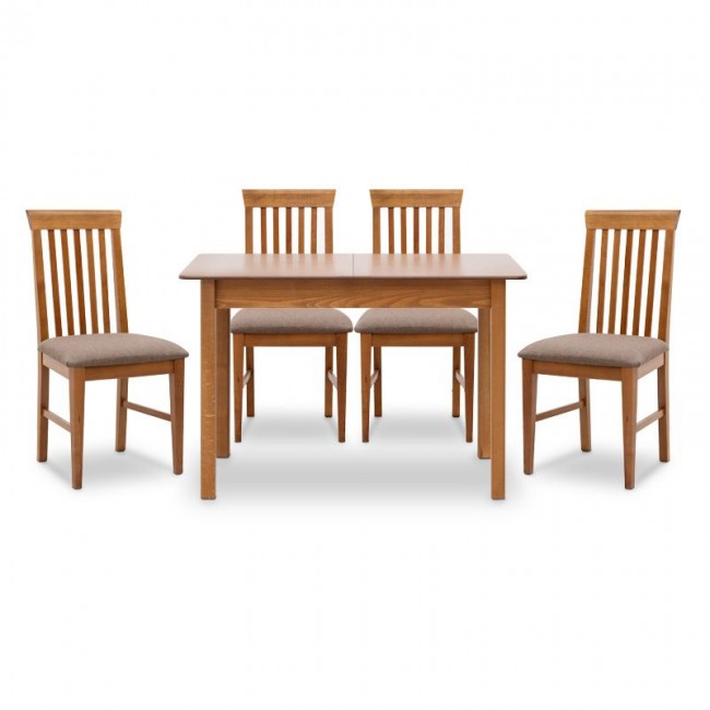 Dining set Bergen-Francis Megapap 5 pcs solid wood - MDF extendable table 120/150x68x77cm.
