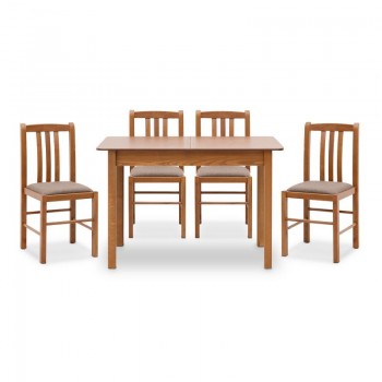 Dining set Bergen Megapap 5 pcs solid wood - MDF extendable table 120/150x68x77cm.