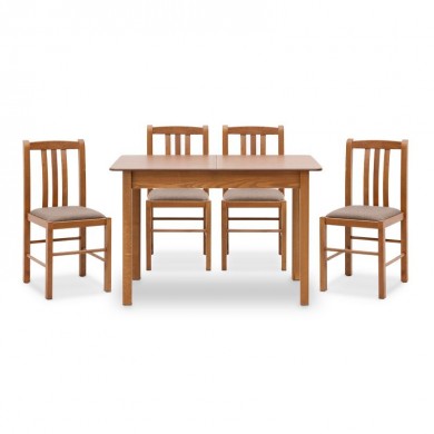 Dining set Bergen Megapap 5 pcs solid wood - MDF extendable table 120/150x68x77cm.