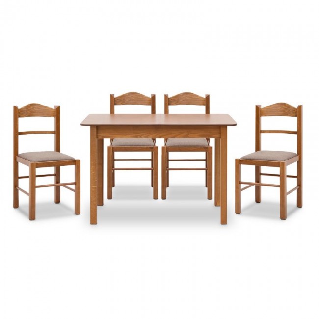Dining set Bergen-Virginia Megapap 5 pcs solid wood - MDF extendable table 120/150x68x77cm.
