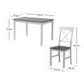 DAILY Set K/D (Table 118x74+4 Chairs) White/Dark Oak