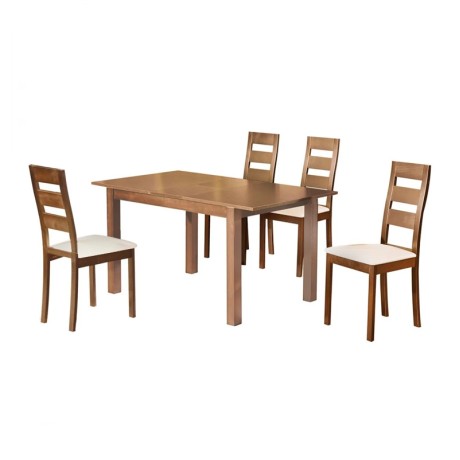 MILLER Set (Table 120+30x80+4 Chairs) Honey Oak