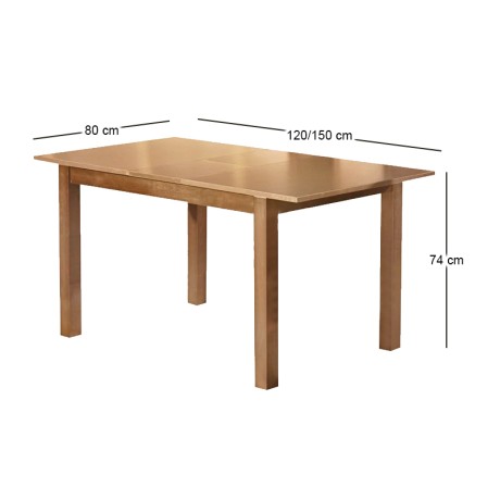 MILLER Set (Table 120+30x80+4 Chairs) Honey Oak