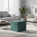 April Megapap velvet fabric stool in dark green color 40x40x40cm.