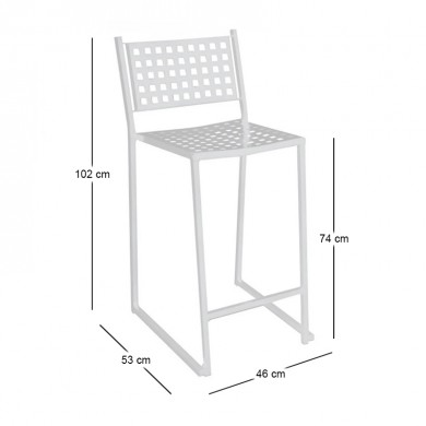 CAPRICE Bar Stool Steel White