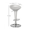 DISCO Bar Stool ABS Silver/Chromed Base