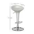 DISCO Bar Stool ABS Silver/Chromed Base