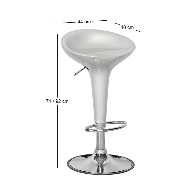 DISCO Bar Stool ABS Silver/Chromed Base