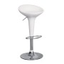 Disco bar stool with chrome frame and Abs coating in white color 44x40x71/92cm.