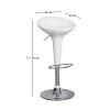 DISCO Bar Stool ABS White/Chromed Base