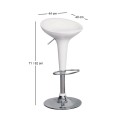 DISCO Bar Stool ABS White/Chromed Base