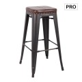 RELIX Bar Stool Steel Antique Black/PU Dark Brown
