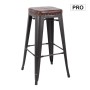 RELIX Bar Stool Steel Antique Black/PU Dark Brown