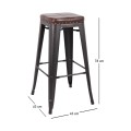 RELIX Bar Stool Steel Antique Black/PU Dark Brown